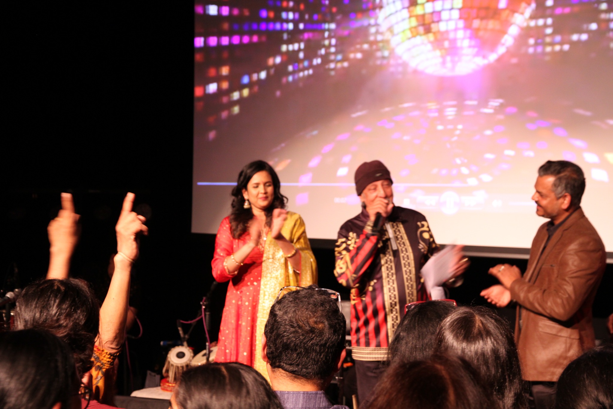 Singers sharing a lively moment with the audience
